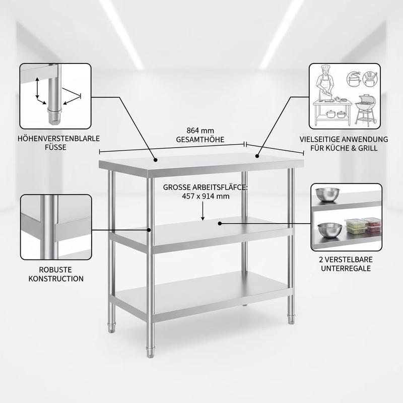 Metal Workstation 18 X 36 X 34 - огляд і ціна Heavy Equipment In Kitchen