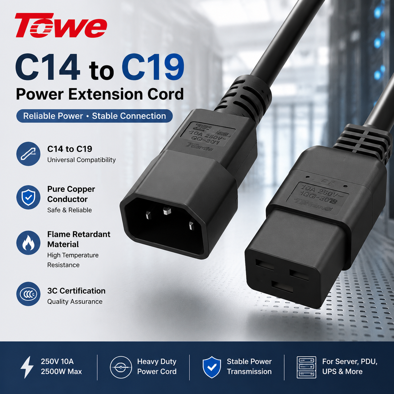 TOWE IEC C14 to C19 Power Exte - огляд і ціна Heavy Equipment Center