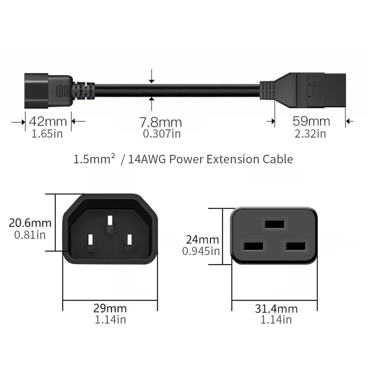 TOWE IEC C14 to C19 Power Exte - огляд і ціна Heavy Equipment Center