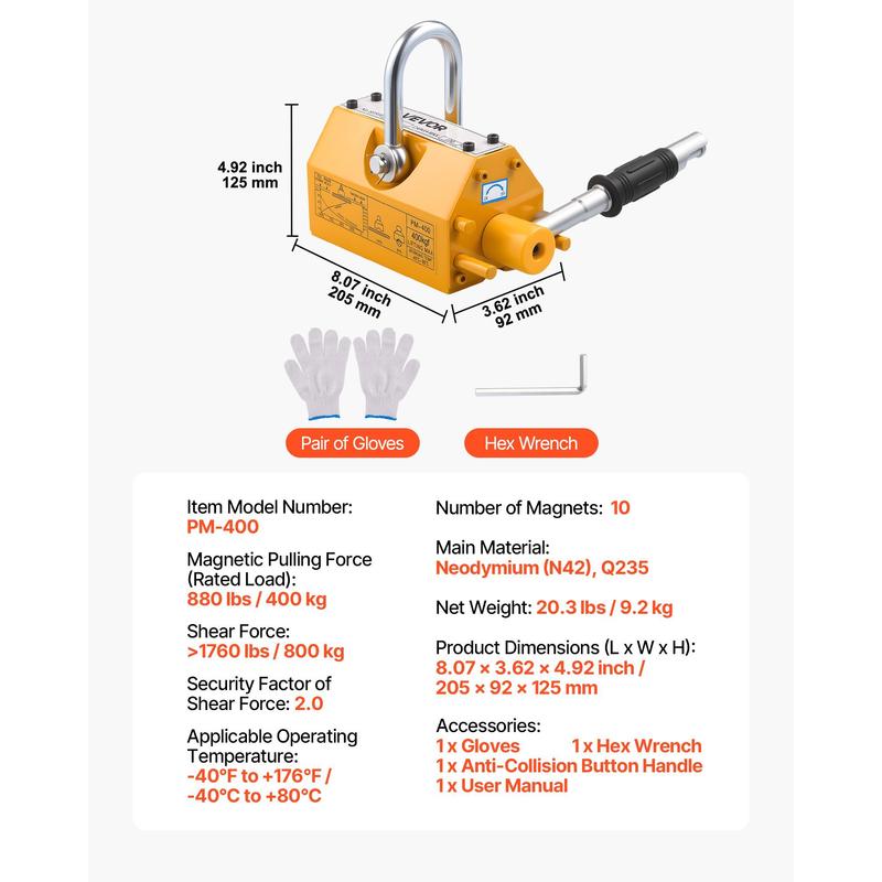 Neodymium Hoist Magnet 880 lbs - огляд і ціна Heavy Equipment Manual